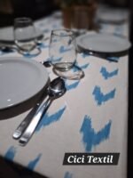 Mantel Ibiza Blanco con Celeste 1,50m x 2,00m - Imagen 3