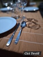 Mantel Akira Terracota con Blanco 1,50m x 3,00m - Imagen 2