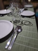 Mantel Akira Verde con Blanco 1,50m x 3,00m