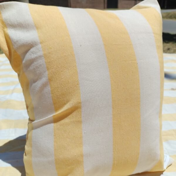 Funda de almohadón Aruba Amarillo y Blanco 40cm x 40cm