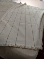Manta de Pabilo Rayas Blanco con Beige 1,20m x 1,80m - Imagen 7