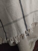 Manta de Pabilo Cuadrille Blanco con Marino 1,40m x 2,50m - Imagen 5