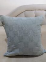 Funda de almohadón Ajedrez Aqua 45cm x 45cm - Imagen 2