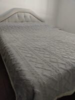 Frazada King Jackard con Corderito Gris Perla 3,00m x 2,40m