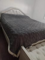 Frazada Twin Jackard con Corderito Gris Medio 1,80m x 2,40m