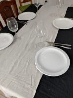 Camino de Mesa Liso Gris Perla 0,35m x 1,45m