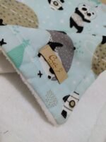 Mantita de Bebe Invierno Verde Agua Panda Astronauta  0,75m x 1,00m